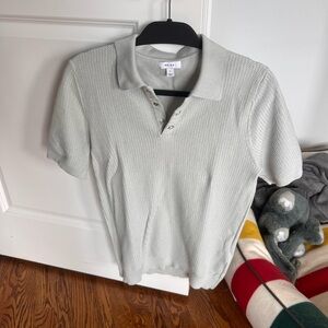 Reiss Men’s light gray button polo (size small) (like new)